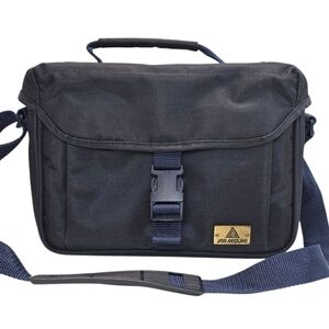 Armsuni Vintage Navy Padded Camera Bag, Divider, Secure Buckle, EUC